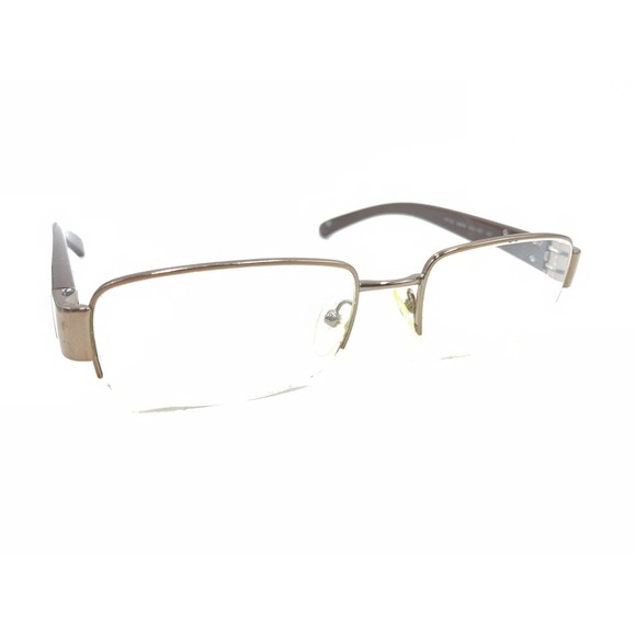 Prada VPR 52L 4AC-1O1 Brown Half Rim Eyeglasses Frames 52-18 135 Italy Designer - Picture 1 of 12